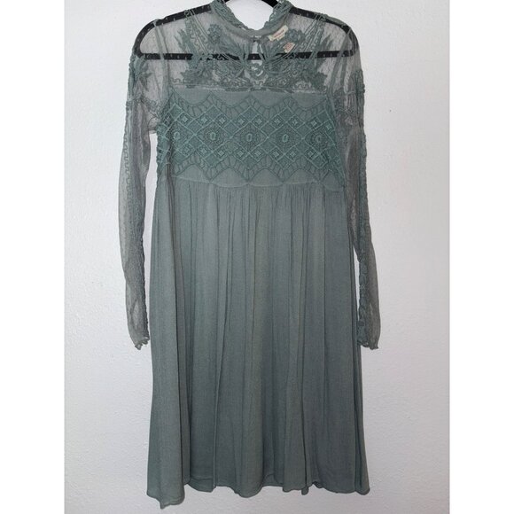 Sundance Sage Green Victorian Romance Dress Size 8 - Picture 3 of 10